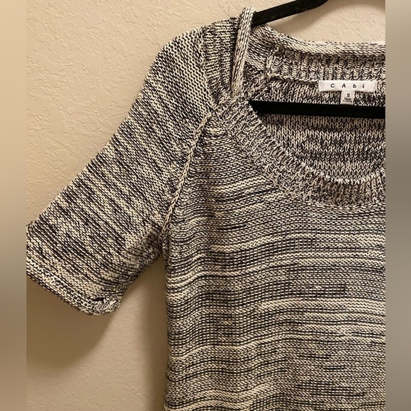 CAbi #973 Marled Short Sleeve Knit Sweater Tunic - Picture 3 of 9